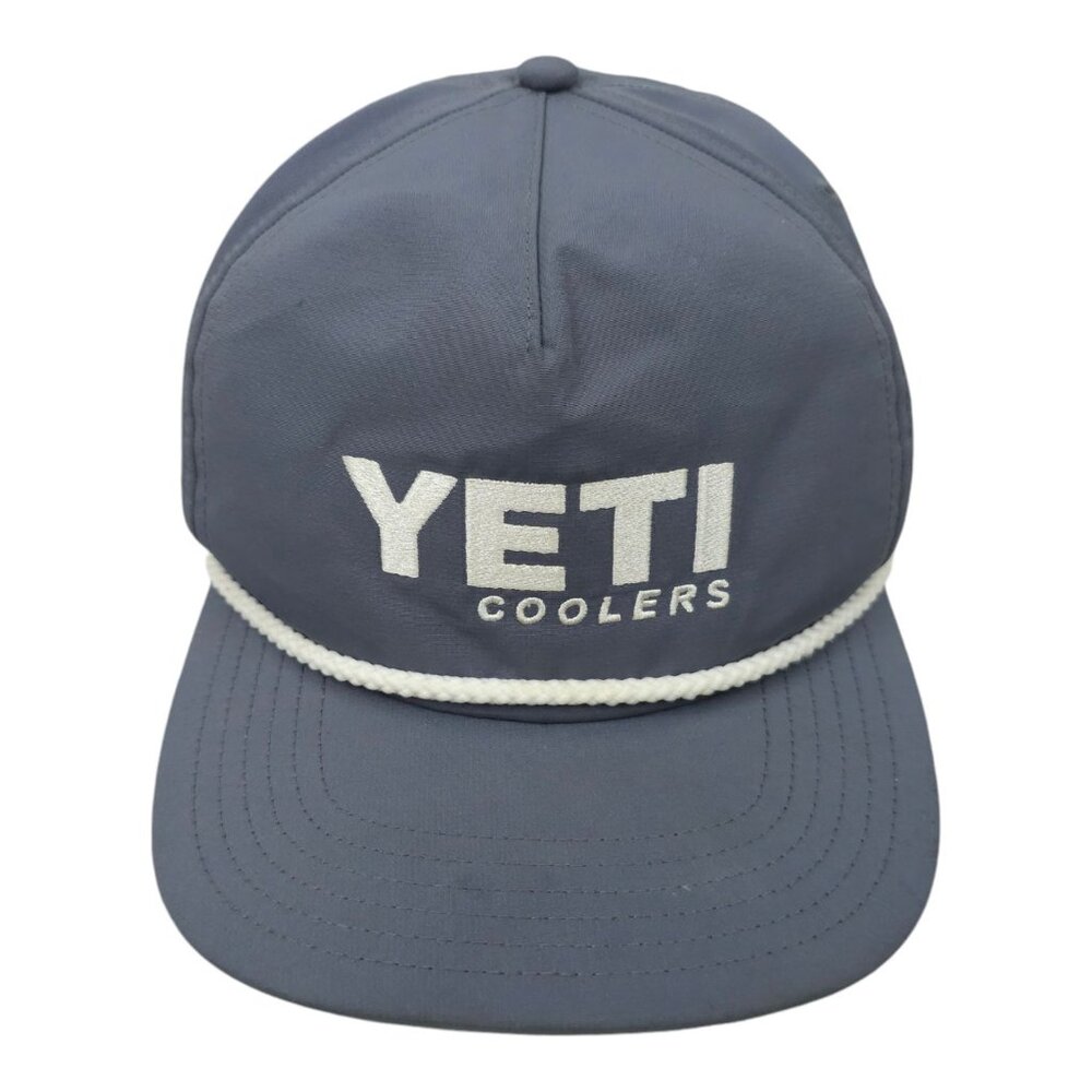 Yeti Coolers Rope Braid Embroidered Logo Gray Snapback Cap Trucker Baseball Hat
